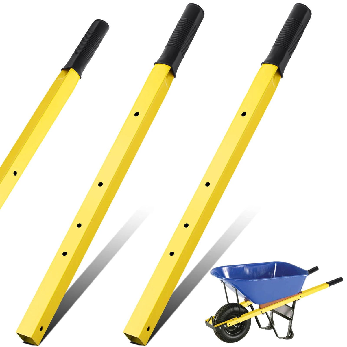 Gisafai 60-inch wheelbarrow handles pair for sturdy replacement and quick install.