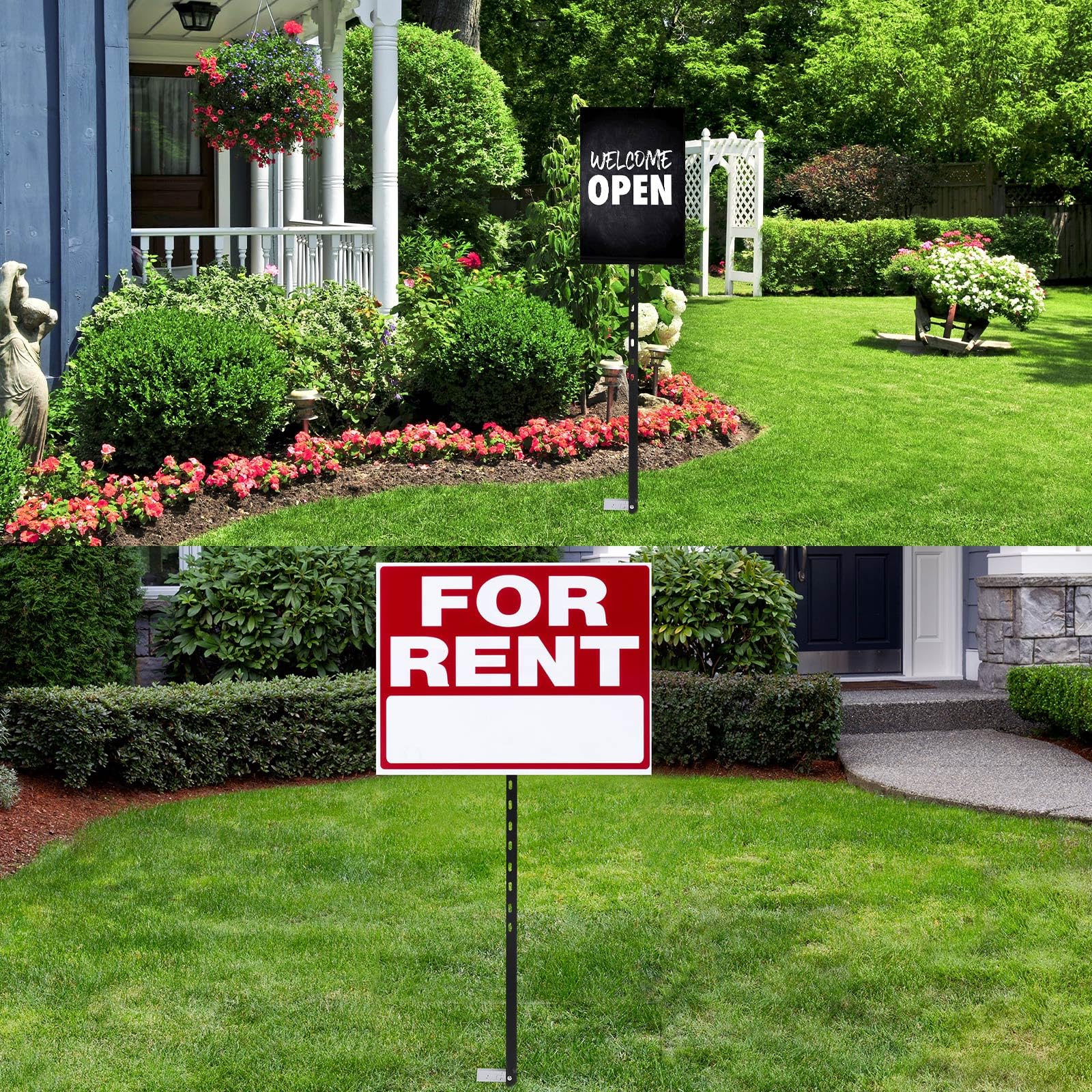Gisafai adjustable yard stake allows easy height changes for various signs.