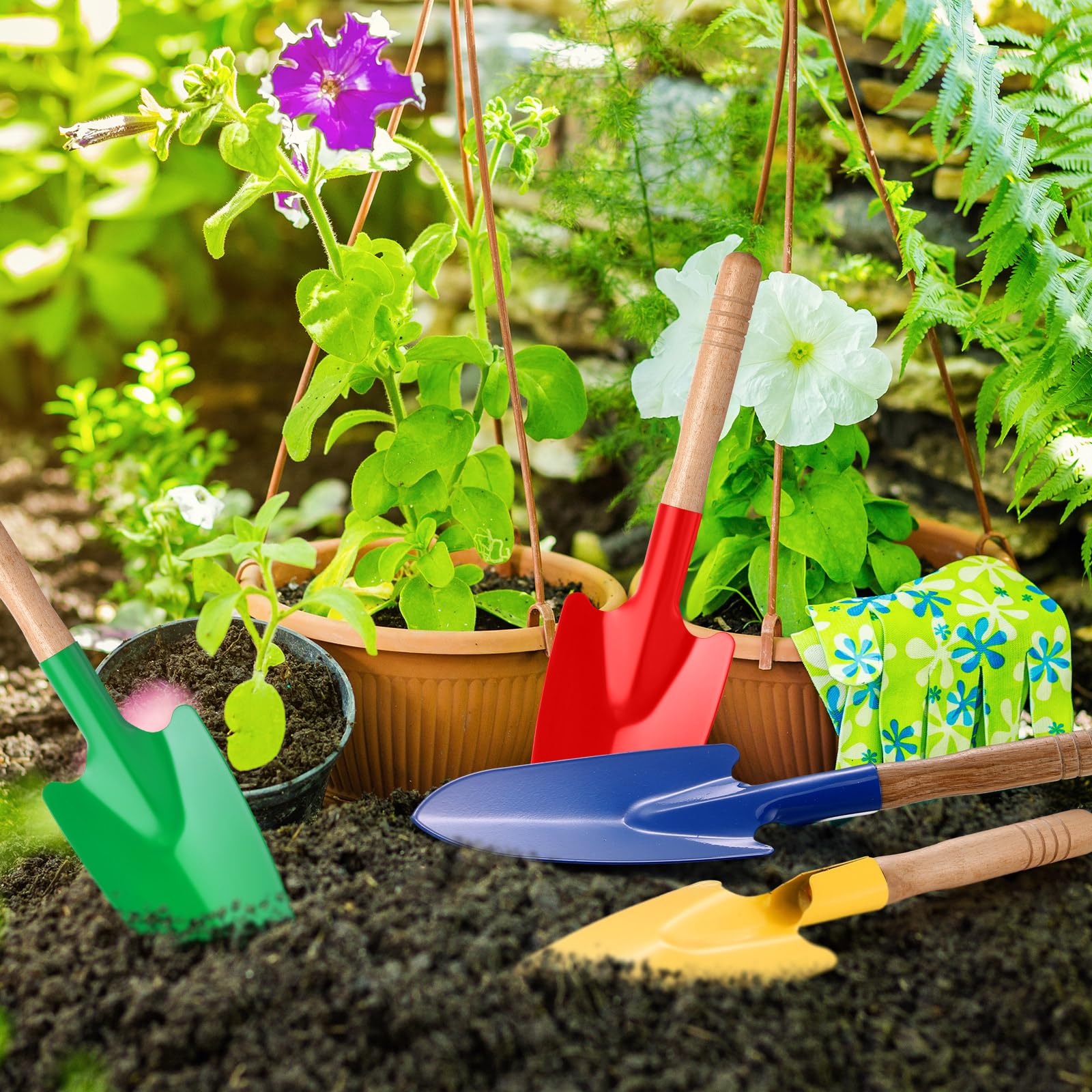 Gisafai durable metal blades with wooden grips for digging.