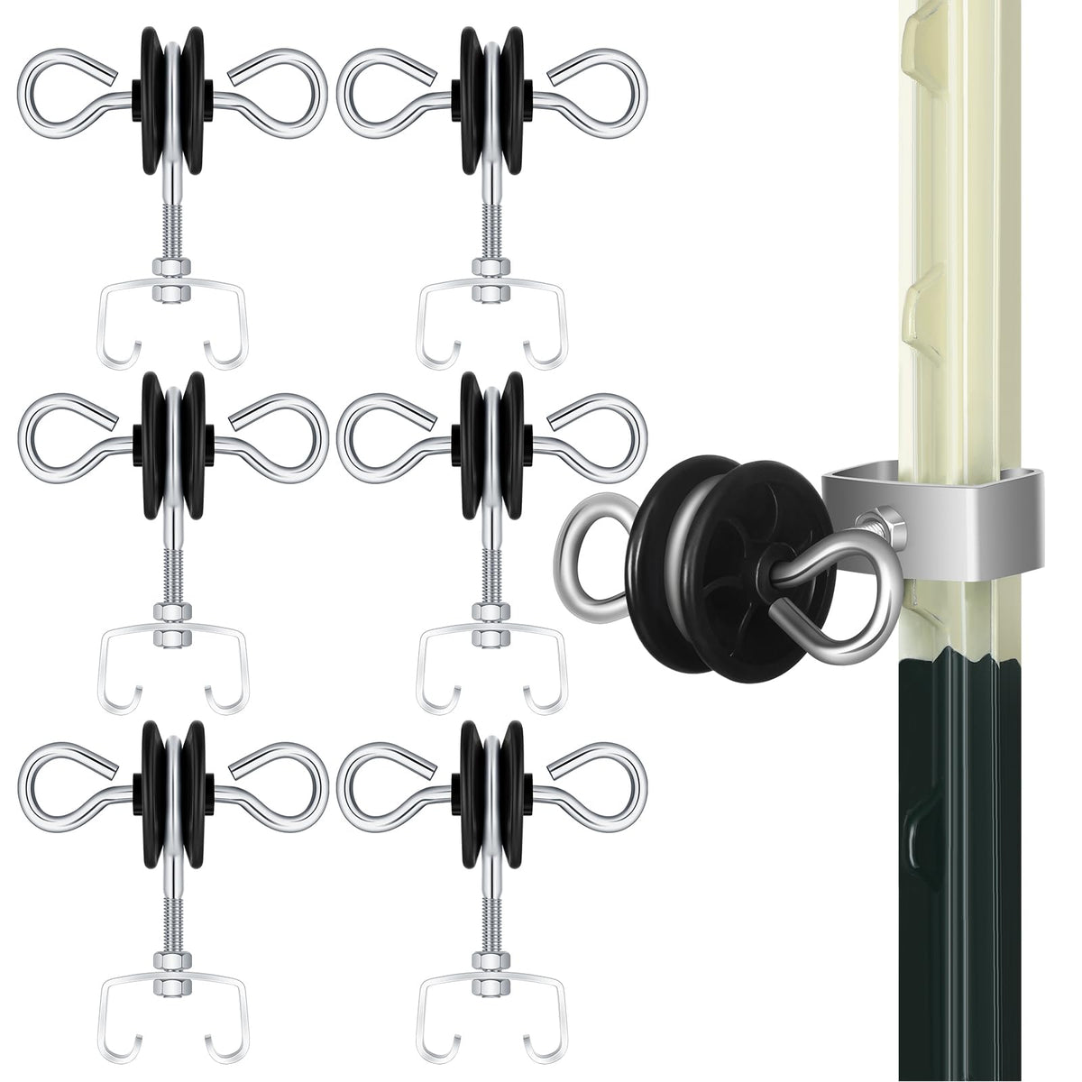 Gisafai electric fence gate handles set of six for secure post connections