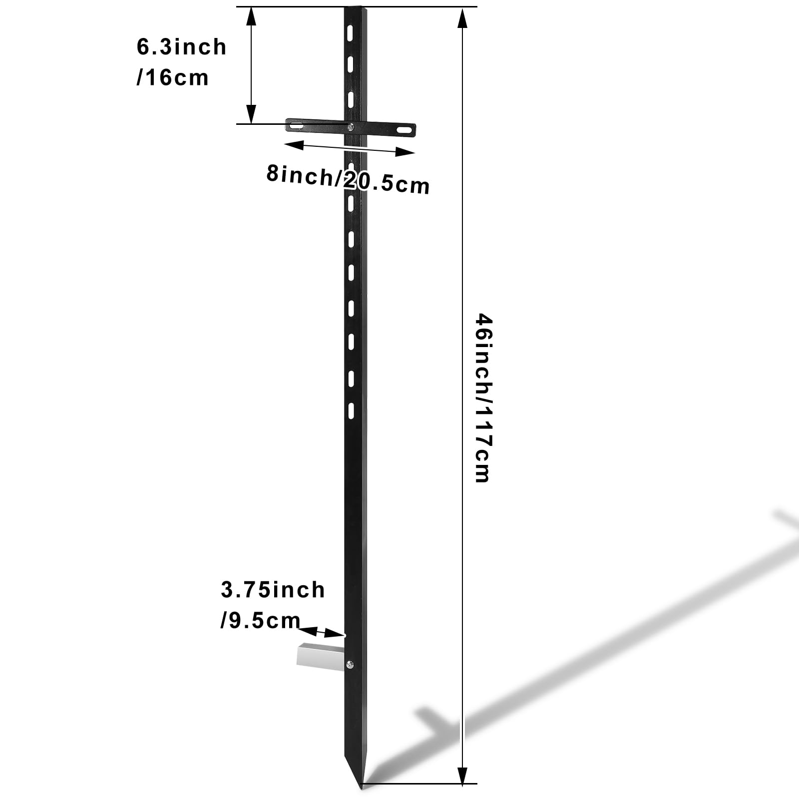 Gisafai heavy-duty metal sign stake in black provides durable outdoor support.