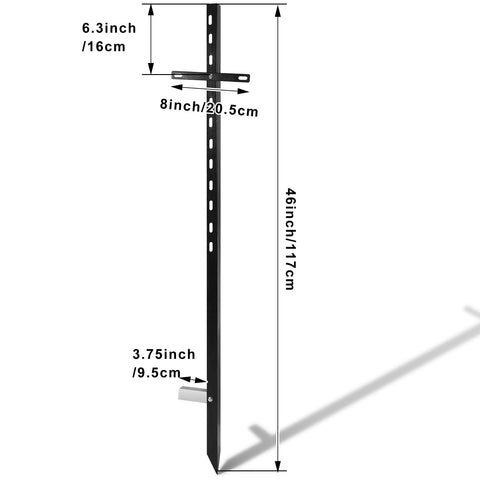 Gisafai heavy-duty metal sign stake in black provides durable outdoor support.