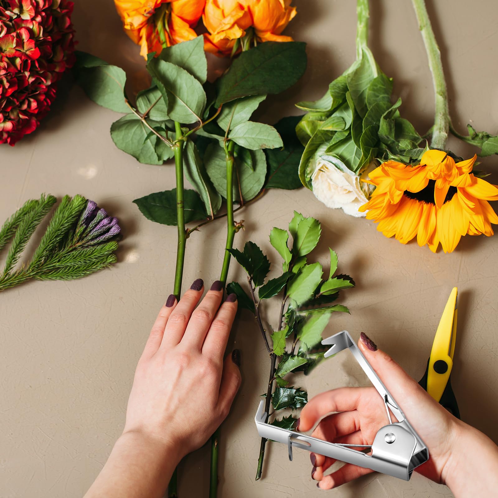 Gisafai leaf stripping setup showing versatile garden tool in use