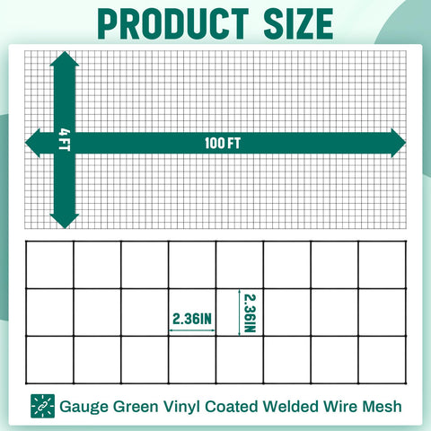 Gisafai PVC coated hardware cloth 4x100 ft resisting rust and weather