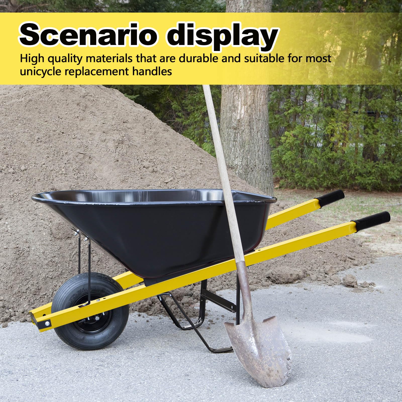 Gisafai yellow wheelbarrow handles boost grip comfort during yard work and repairs.