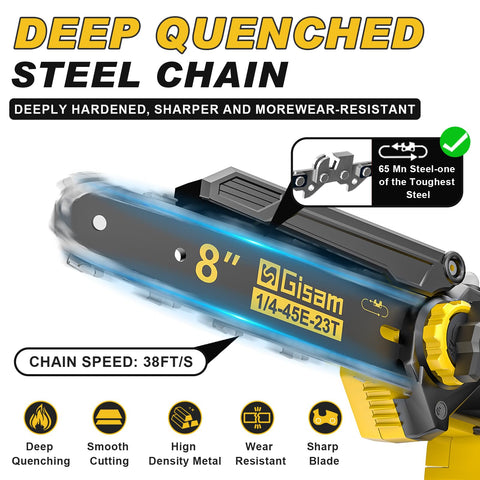 Gisam 2-in-1 pole saw automatic oiling maintains smooth operation