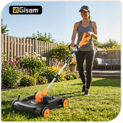 Gisam 3-in-1 weed wacker mode with string head for precise trimming