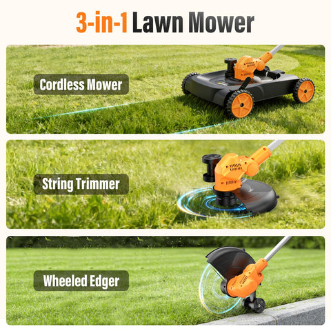 Gisam included two 4.0Ah batteries and blades for the full yard kit