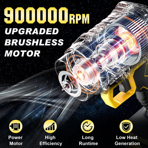 Gisam brushless motor 900000rpm for sustained power and less maintenance.