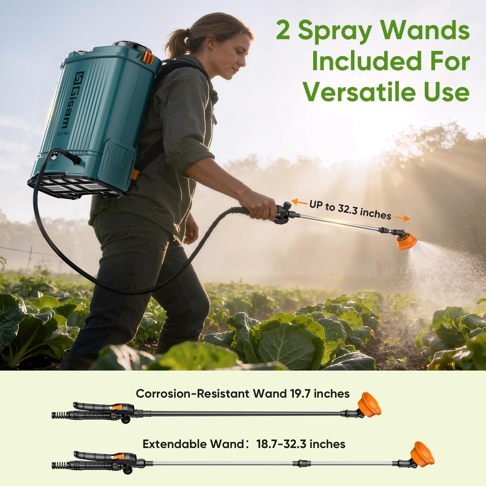Gisam corrosion-resistant wand built for durable, long-lasting use.