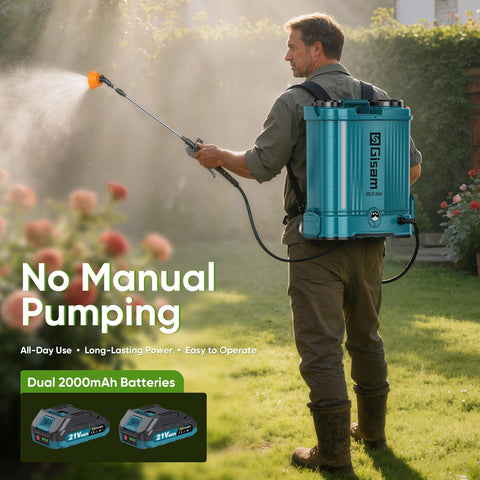 Gisam flow-control knob allows precise PSI adjustment for spraying.