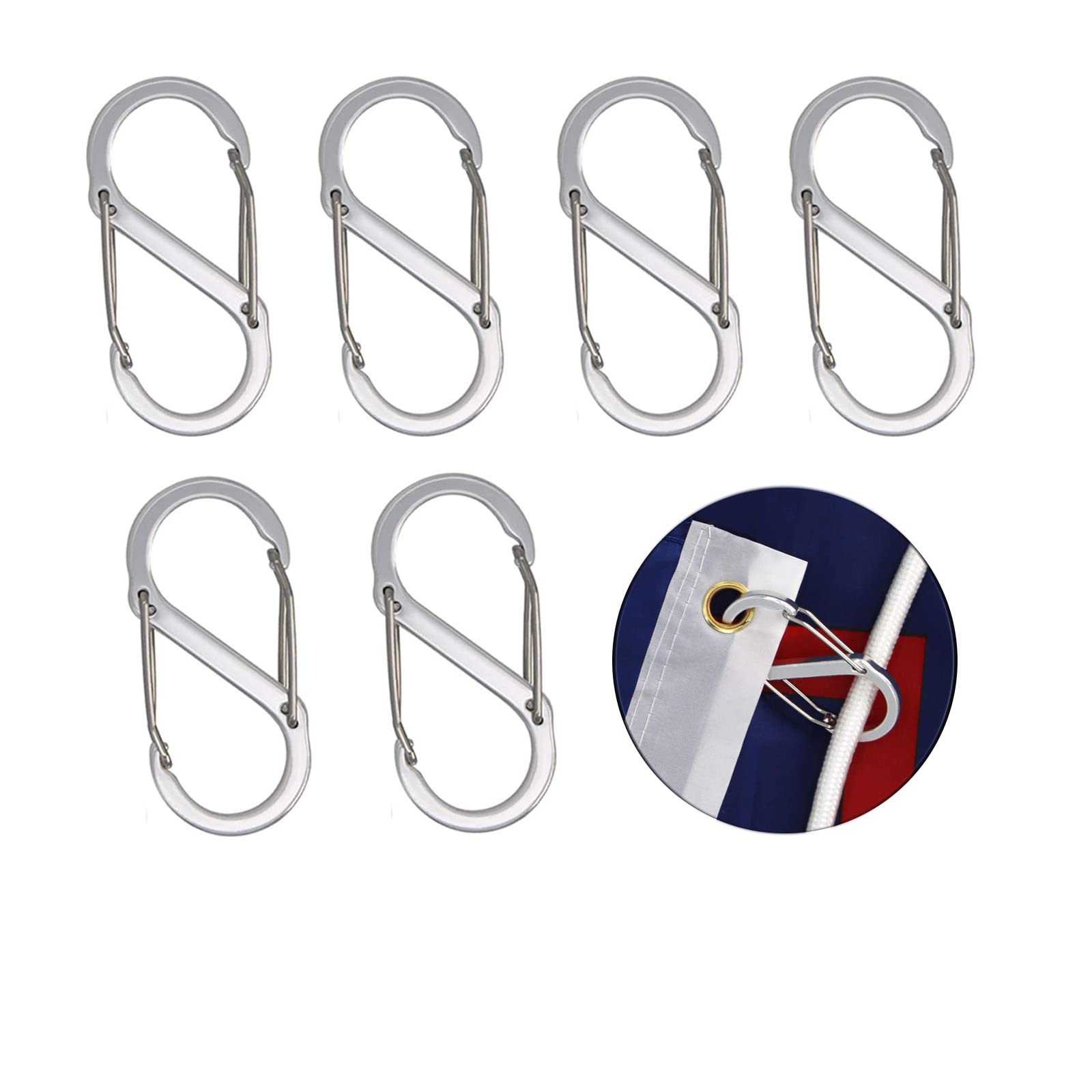 GIYOMI flag-snaps-hooks six-pack secure flag attachments for windy outdoor use.