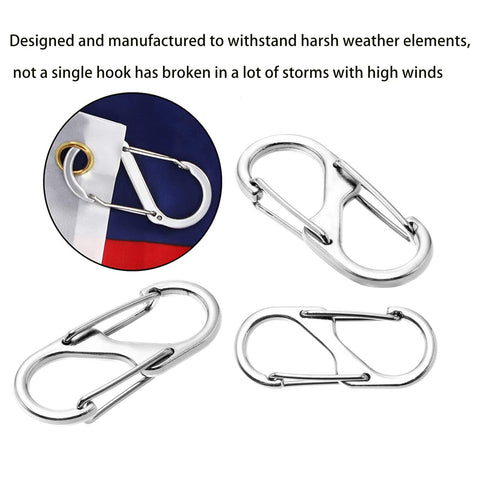 GIYOMI outdoor-flag-clip reliable connector for grommet flags and halyards.
