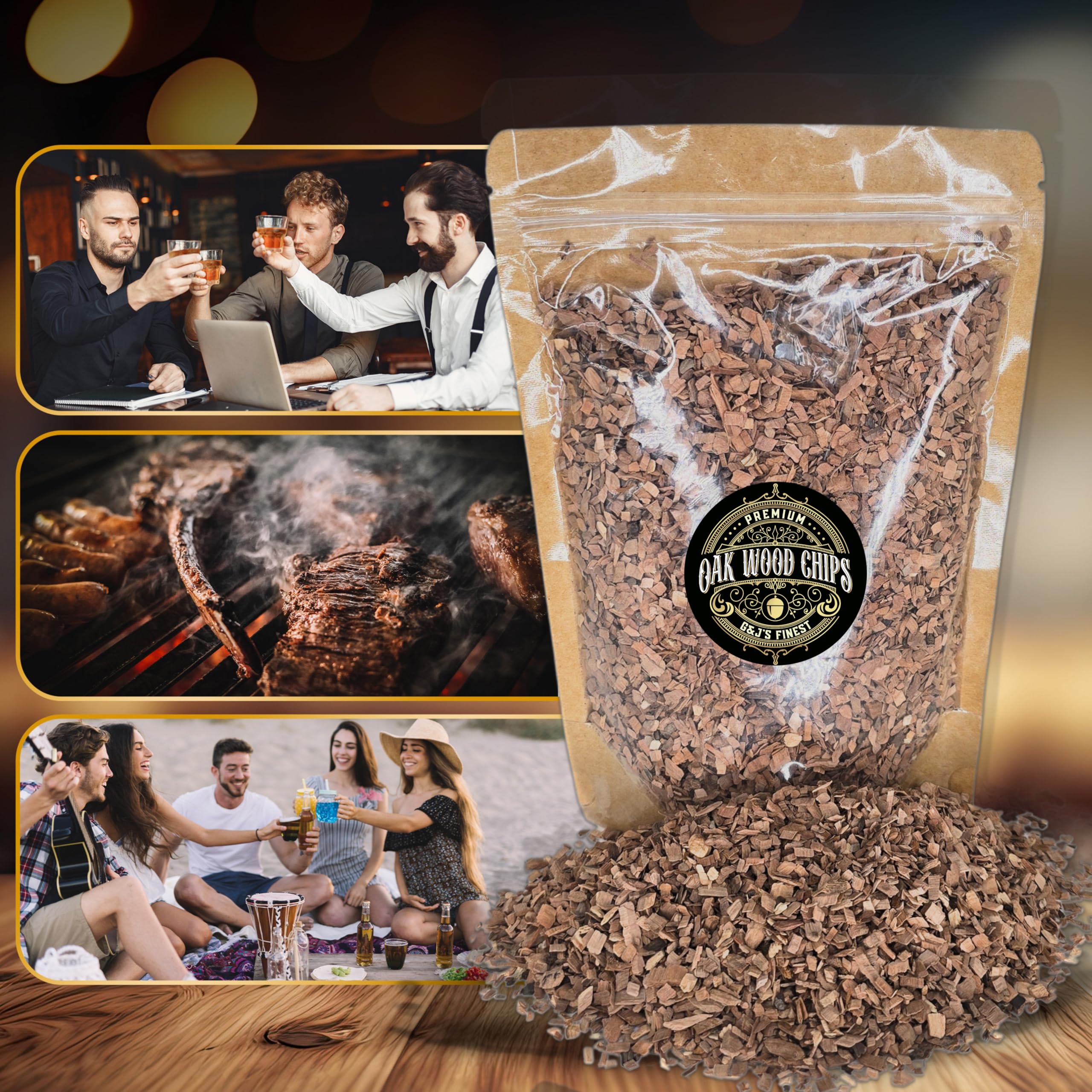G & J's Finest oak chips for versatile cold smoking