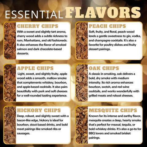 G&J's Finest cherry wood chip collection offers versatile smoky options.