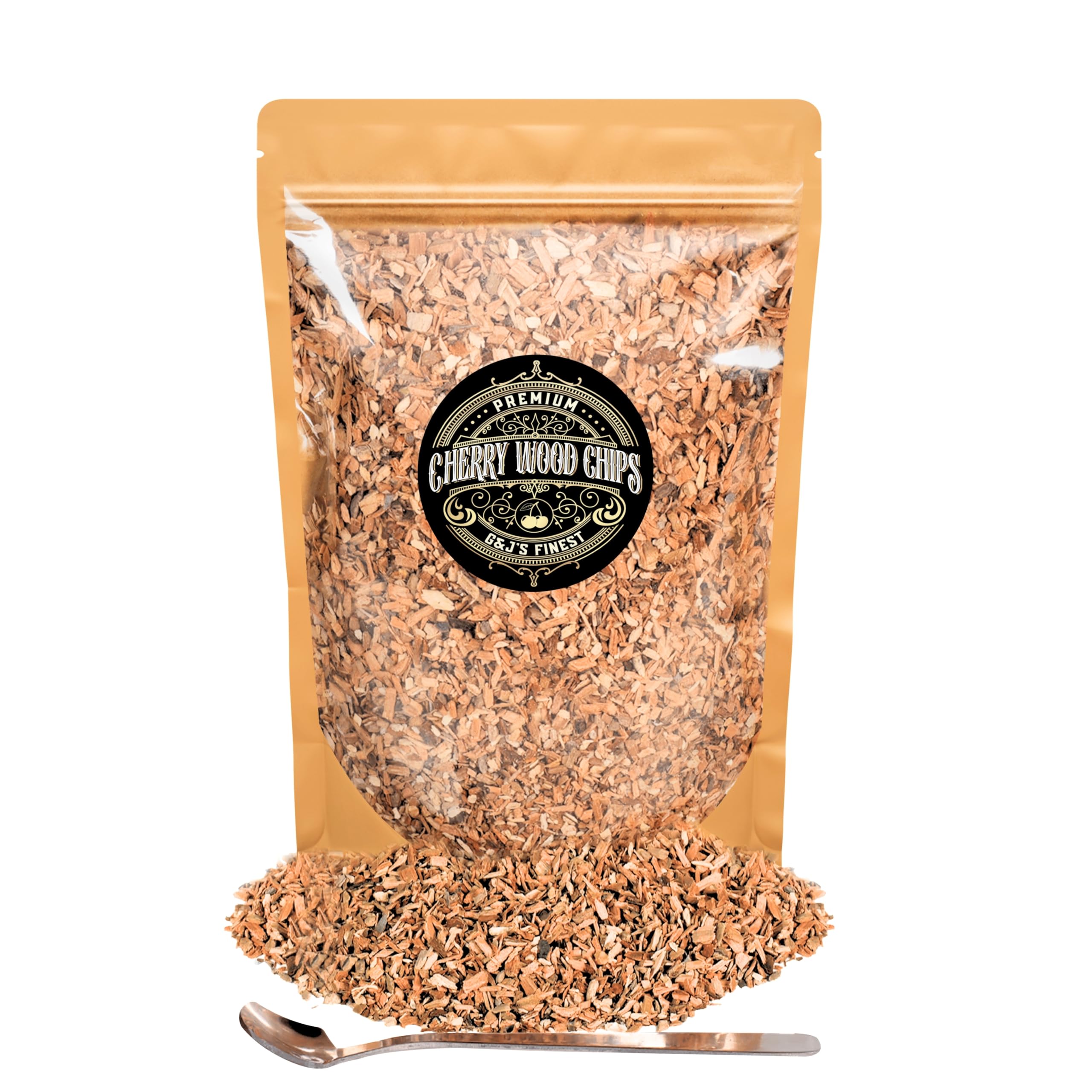 G&J's Finest cherry wood chips bag adds fruity aroma to cocktails.