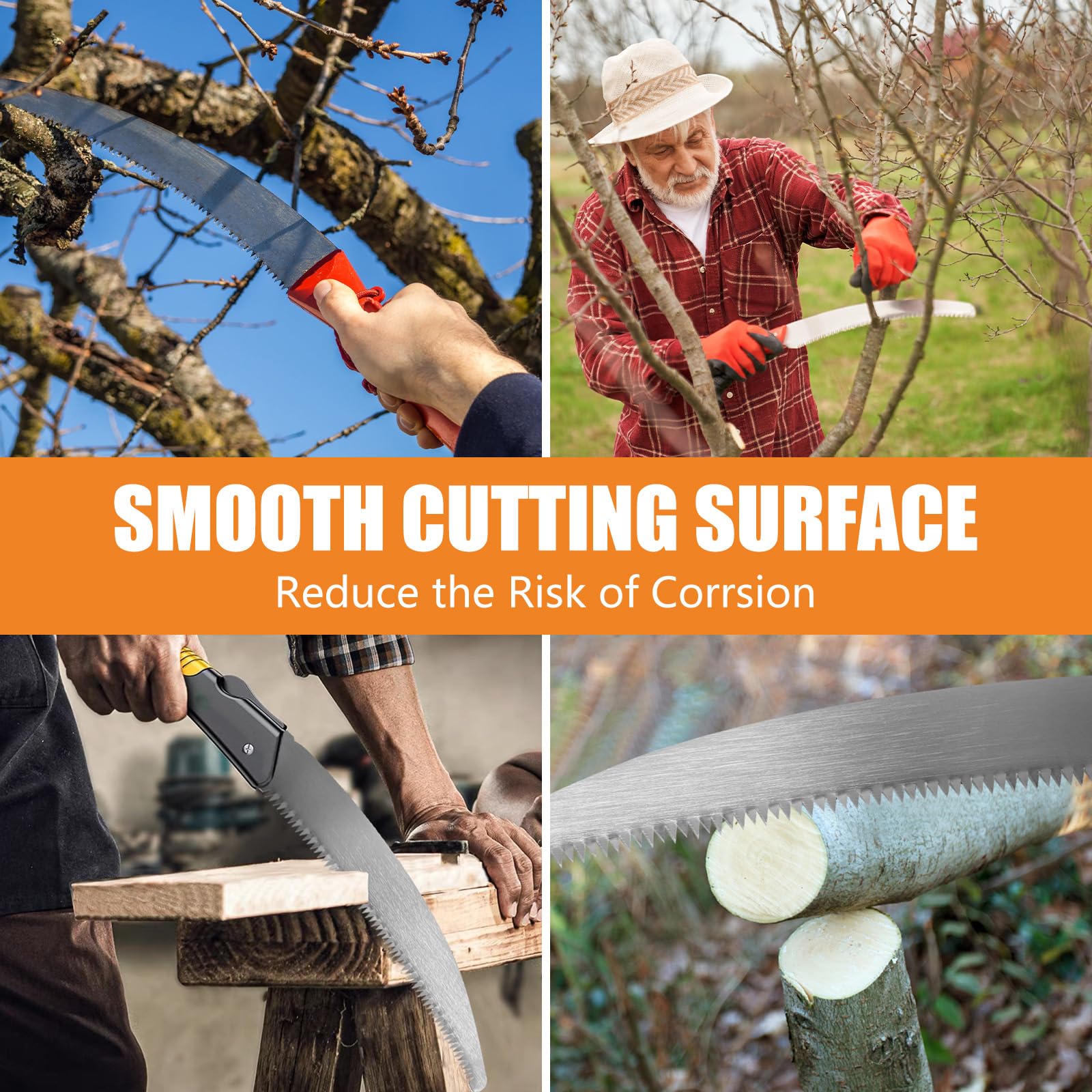 GJK steel pruning blade offers long-lasting sharpness for frequent outdoor trimming.