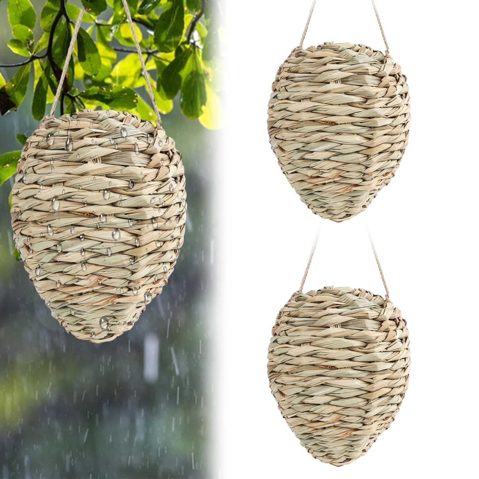 GJL 2-pack large wasp nest decoys for patio protection.