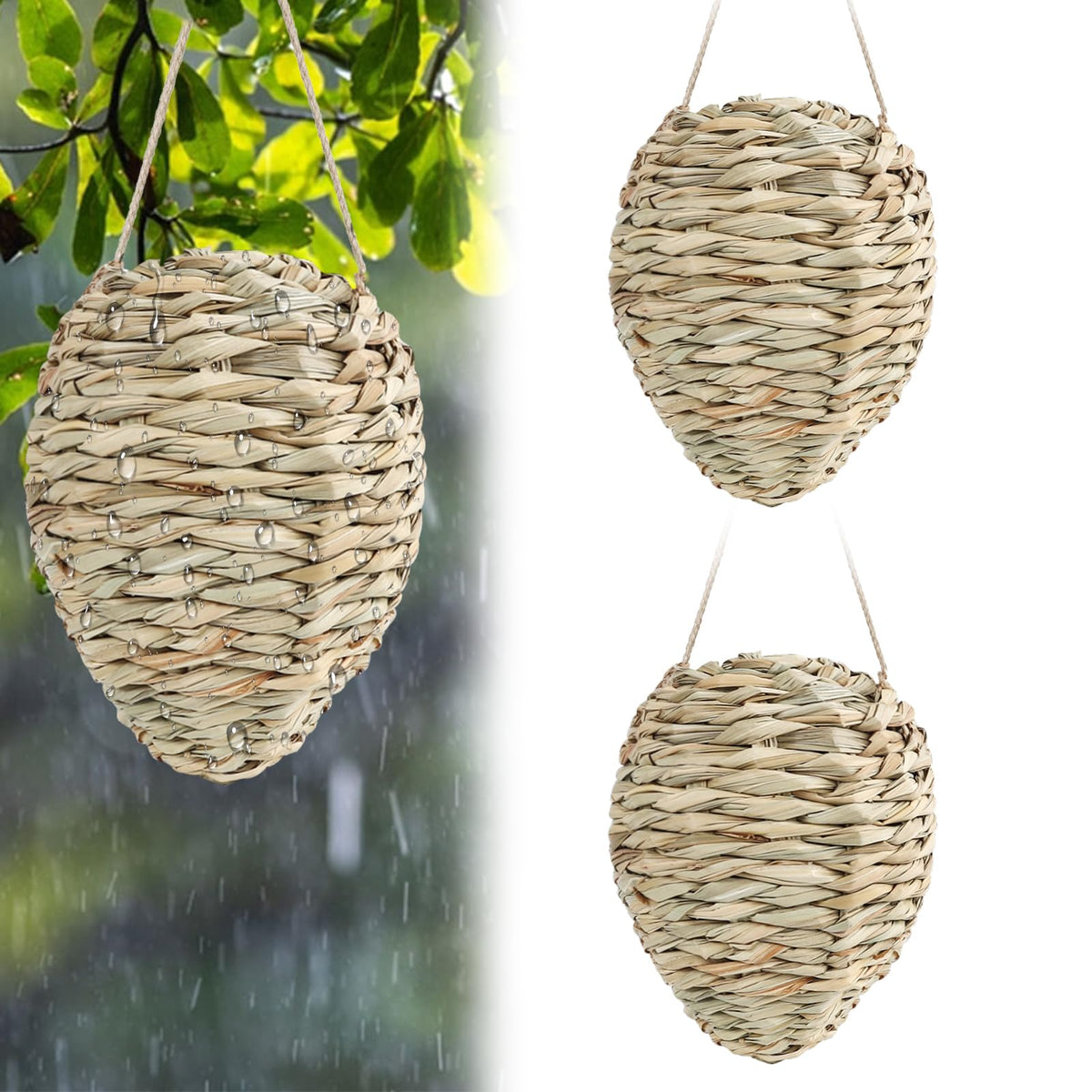 GJL 2-pack large wasp nest decoys for patio protection.