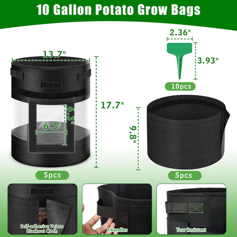 Dual handles on GJL potato bag for easy moving