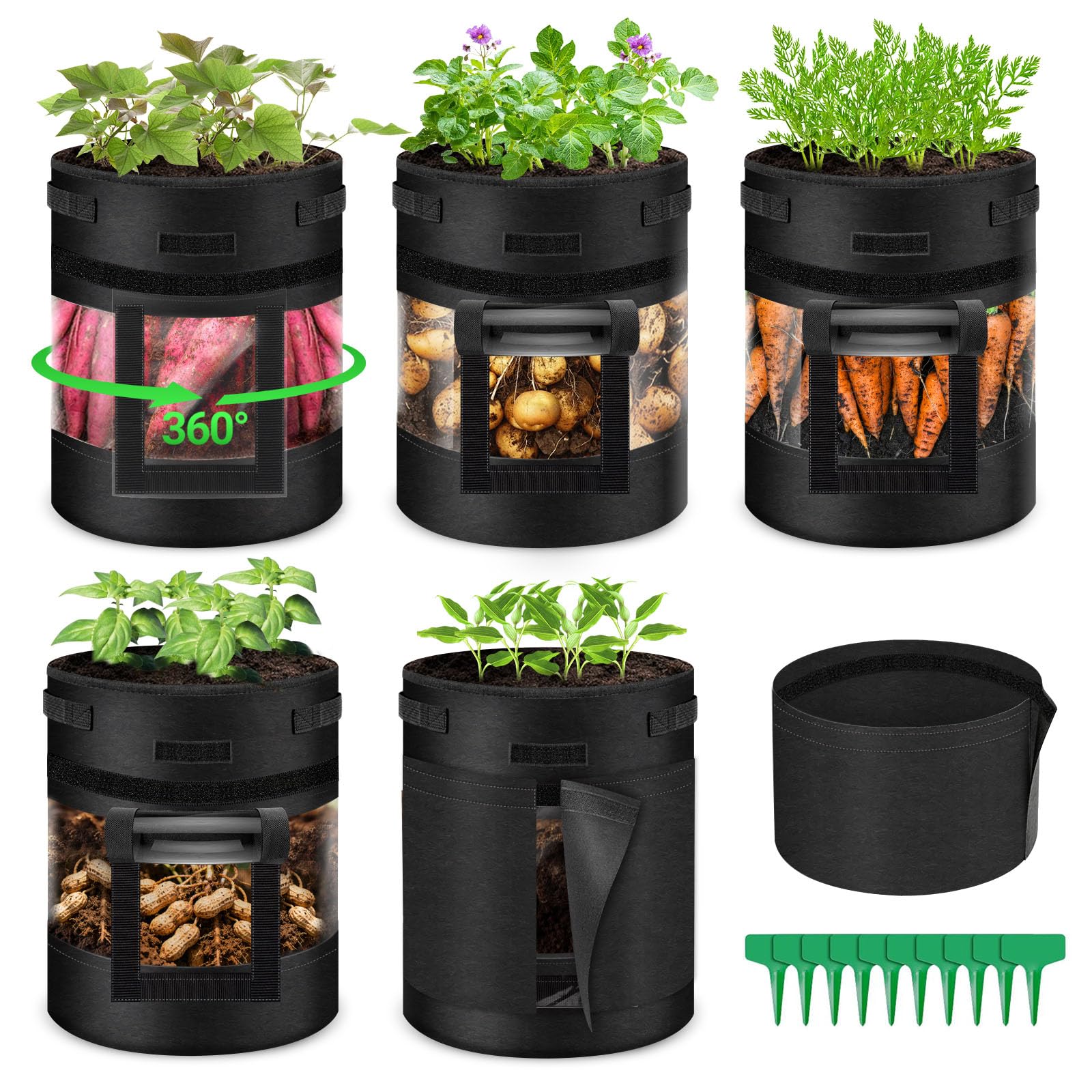 Foldable GJL potato grow bags store compactly between seasons