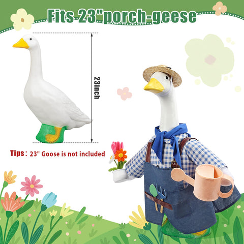 GJL Gardener porch goose outfit hat secures with elastic for a comfy fit