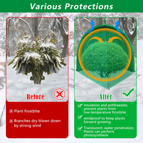 GJL winter plant cover flat layout demonstrates easy storage and reuse.