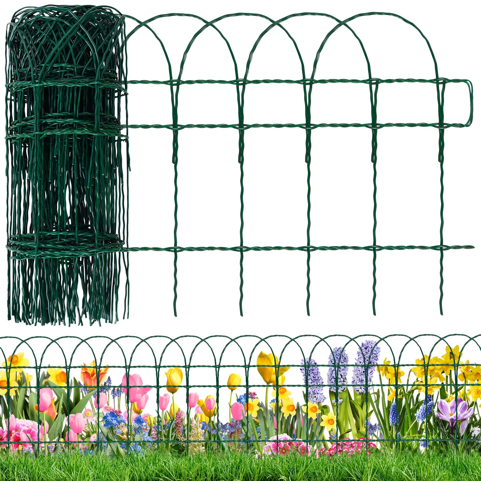 GJQ decorative garden fence with an arched design defining borders and adding curb appeal.