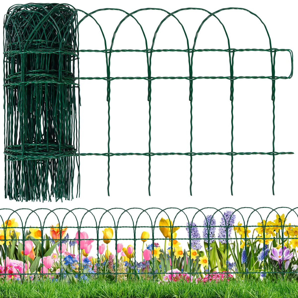 GJQ decorative garden fence with an arched design defining borders and adding curb appeal.