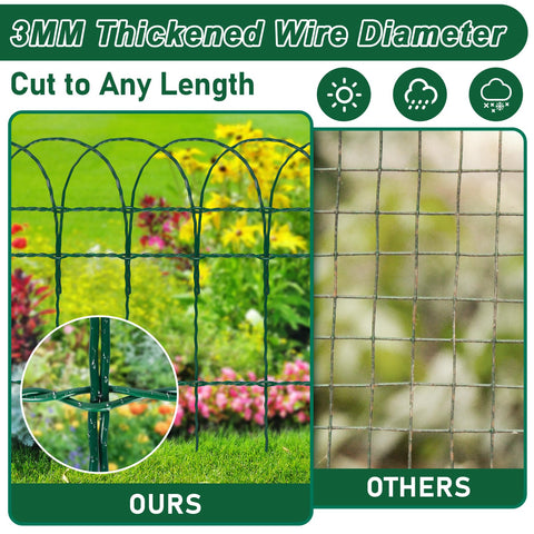 GJQ green anti-rust coating protects the fence from sun and weather conditions.