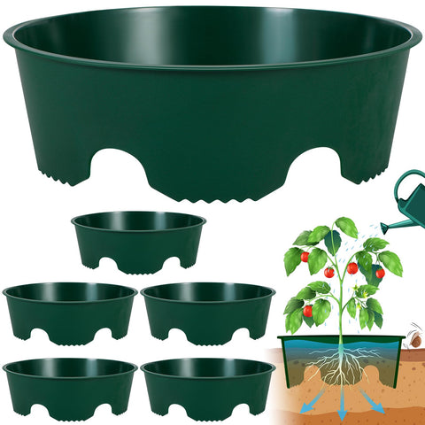 GJQ 12-inch plant ring guiding water to roots for efficient irrigation.
