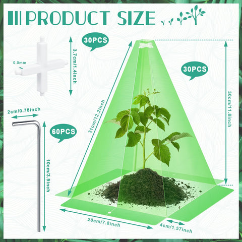 GJQ stakes and accessories secure the cloche edge for plants