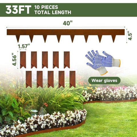 GJWCVL Corten steel landscaping edging flexible bendable section for curved borders.