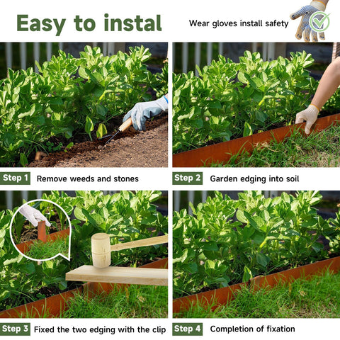 GJWCVL No-dig clip system simplifies setup and stabilizes edges.