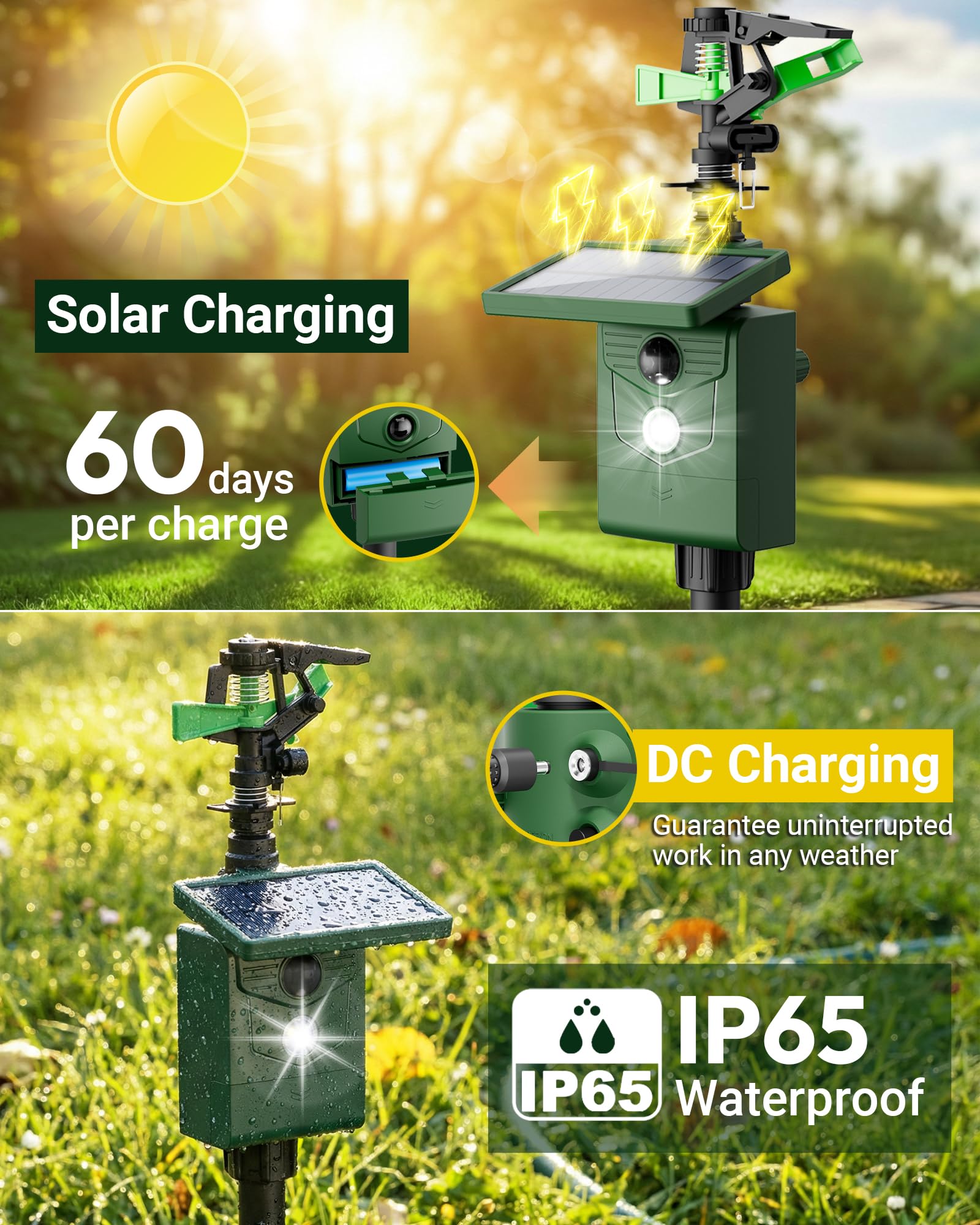 G-Jyuncyou flashing lights deterrent with visible nighttime cues