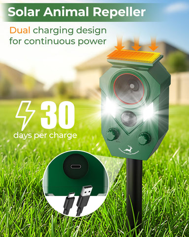G-Jyuncyou solar deer deterrent side view highlighting design
