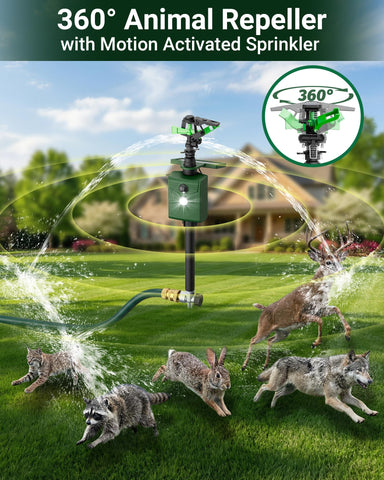 G-Jyuncyou solar-powered sprinkler side angle showing easy outdoor setup