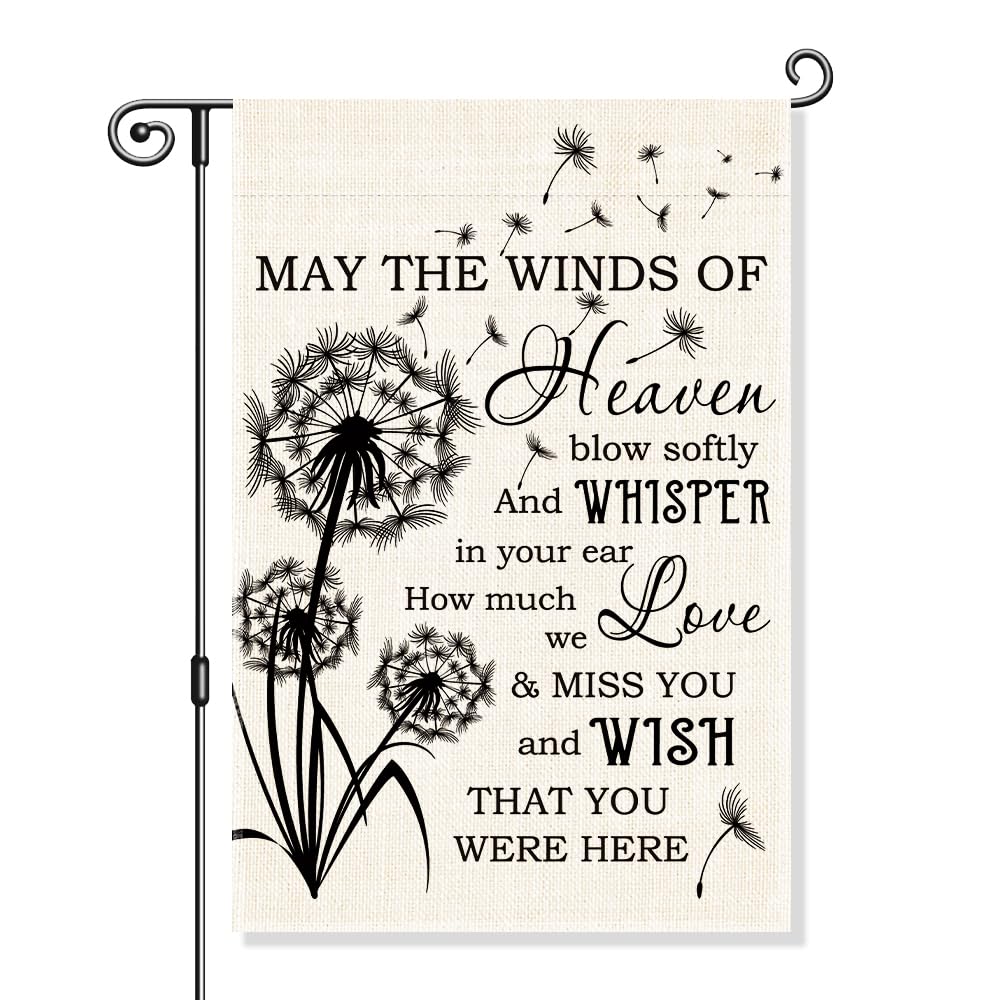 Gkodw garden flag with dandelion motif, double-sided and weatherproof for outdoor viewing