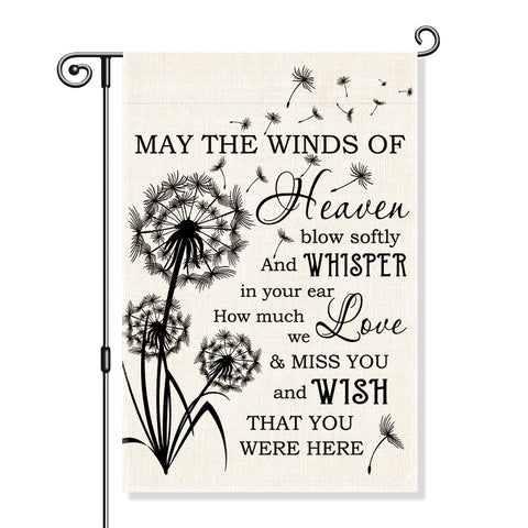 Gkodw garden flag with dandelion motif, double-sided and weatherproof for outdoor viewing