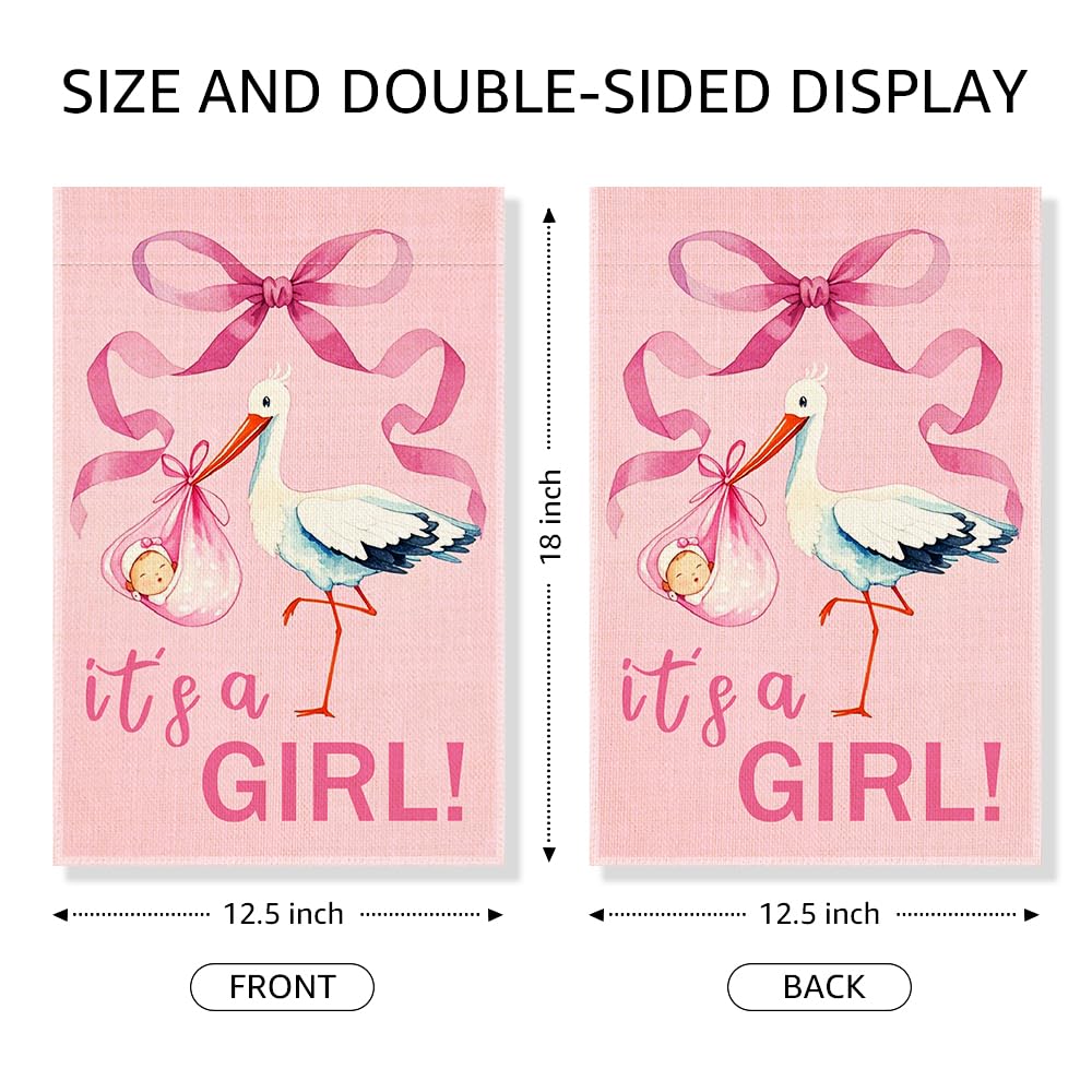Gkodw Pink baby shower flag enhances porch decor and signals a special reveal.