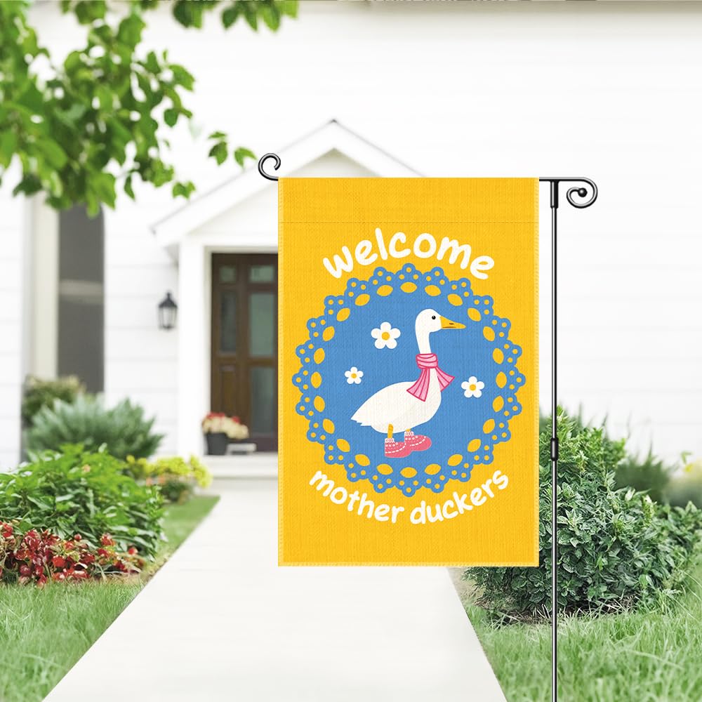 Gkodw Premium linen garden flag closeup, weather-ready fabric for outdoor use