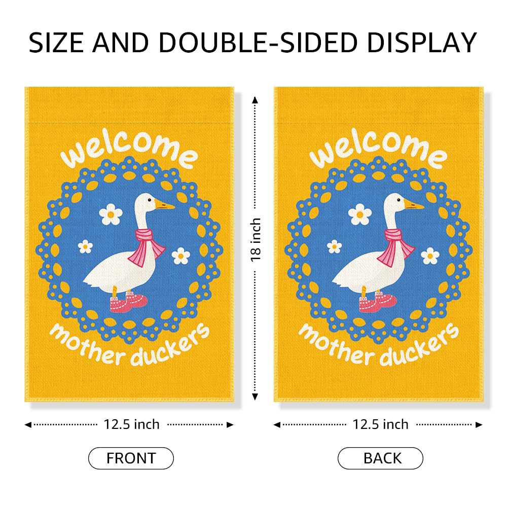 Gkodw Welcome Mother Duckers flag back view, double-sided visibility from both sides