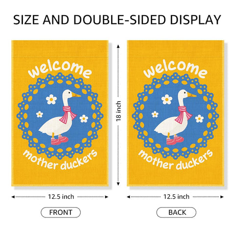 Gkodw Welcome Mother Duckers flag back view, double-sided visibility from both sides