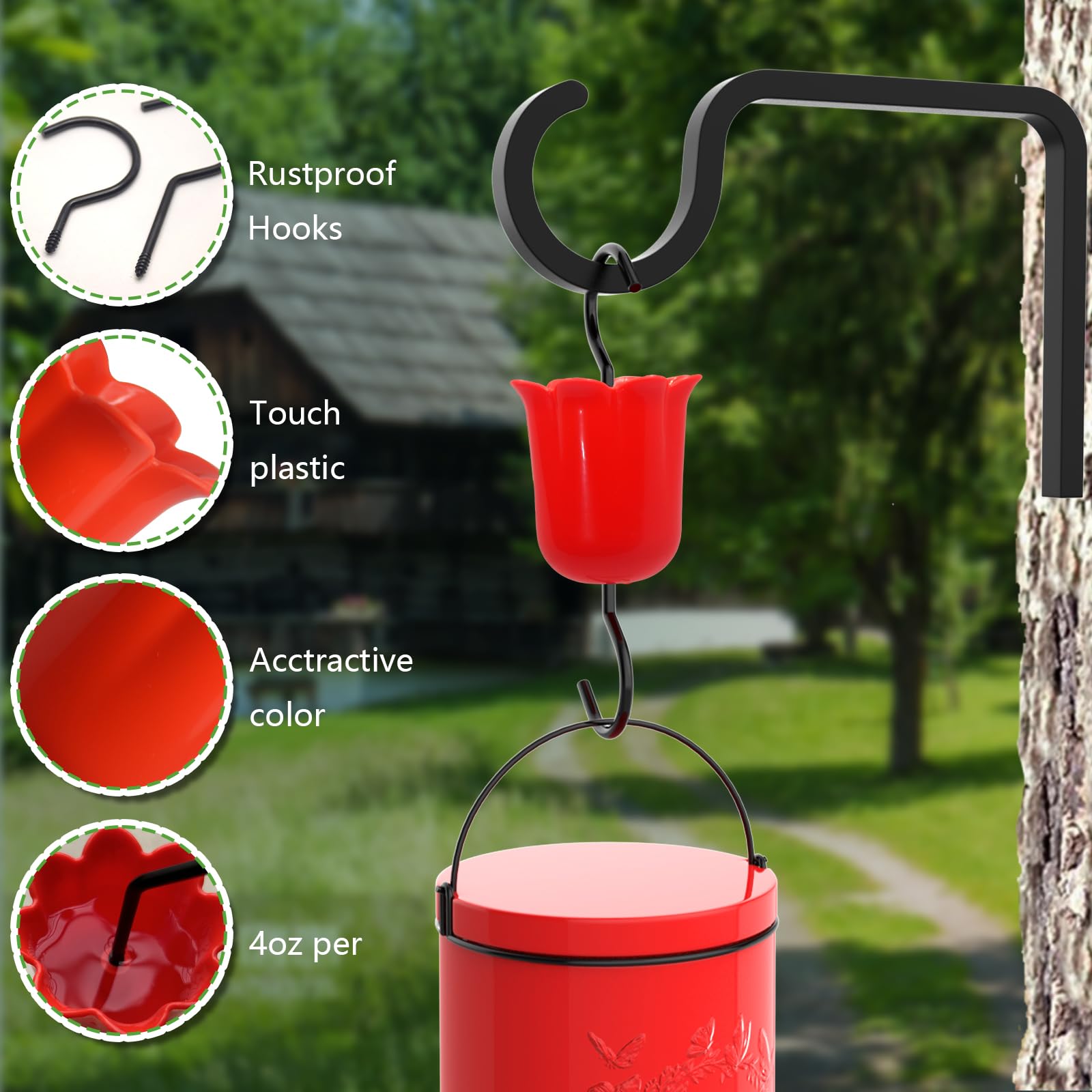 GlaRid red tulip design adds color while inviting hummingbirds to your garden