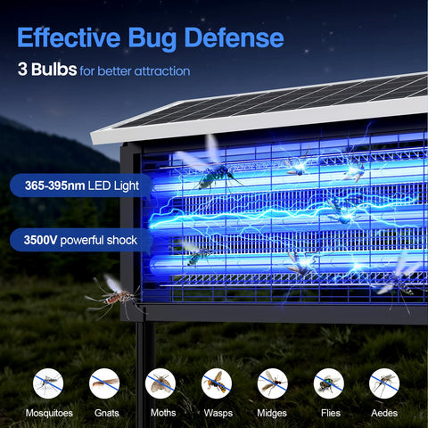 Glamvibe Bug Zapper LED Lamps 3 — bright attractants for flying insects at outdoor gatherings.