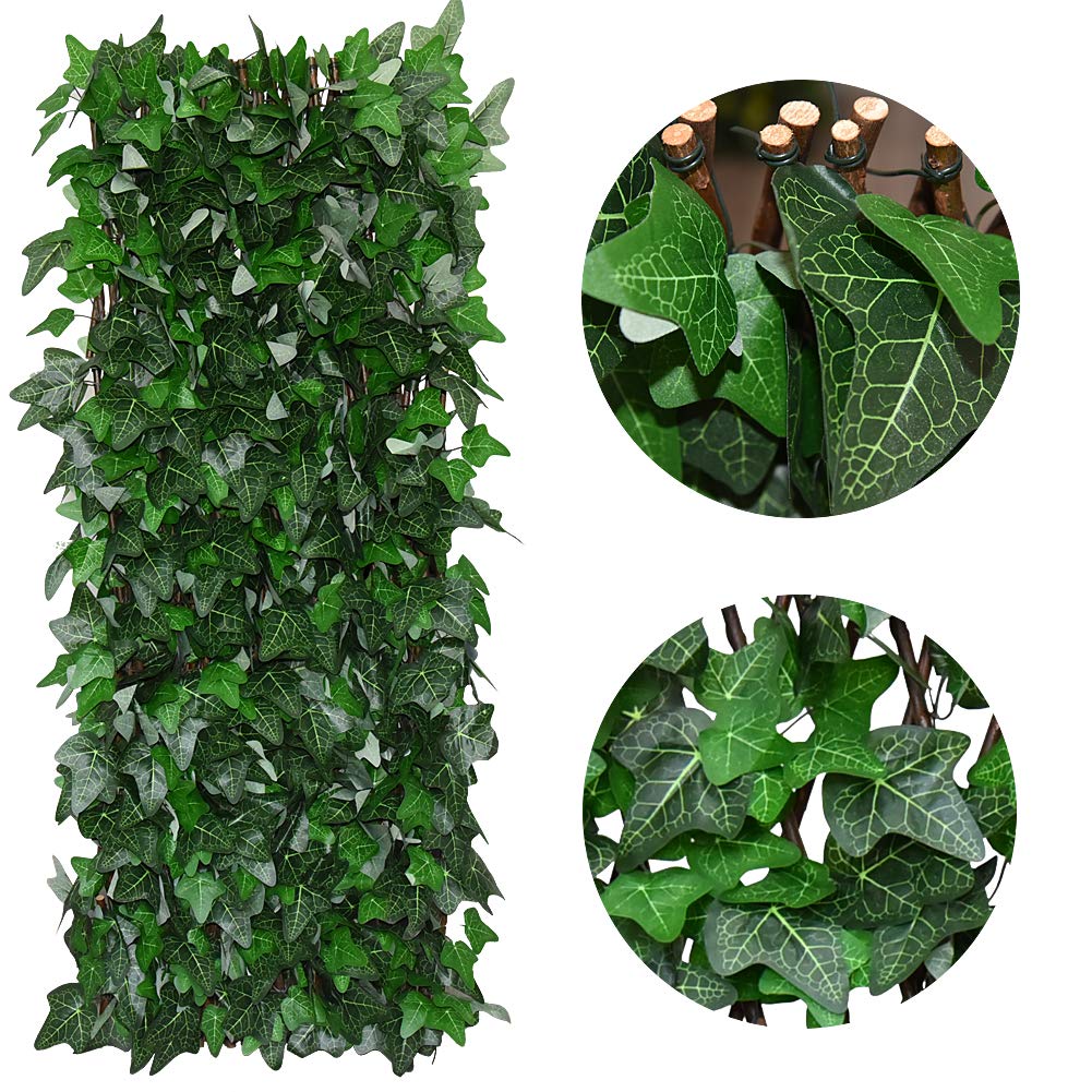 GLANT Expandable Faux Ivy privacy fence shown as decorative ivy panel