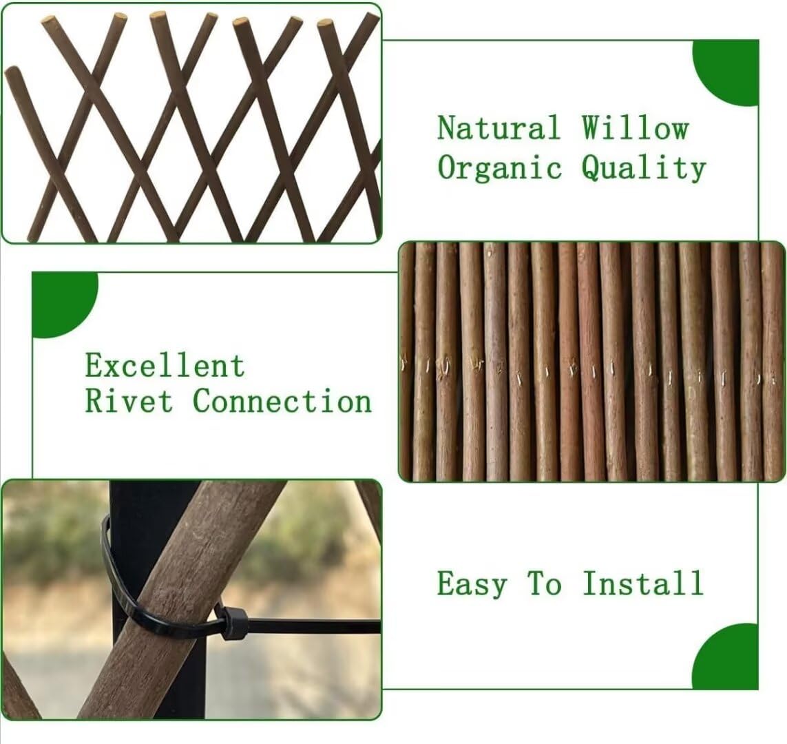 GLANT expandable trellis fully expanded to accommodate tall vines