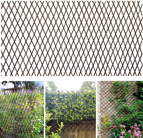GLANT Willow Fence Expandable Trellis provides flexible plant support for climbing plants.