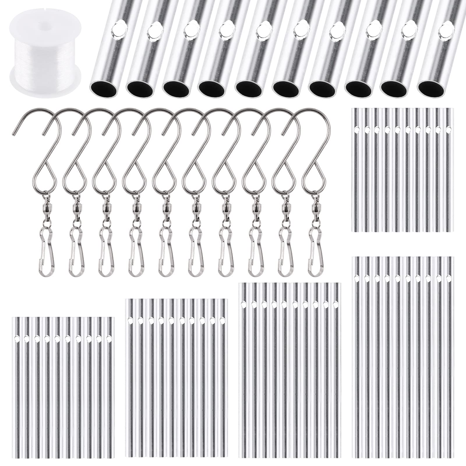 Glarks wind chime tubes 11.5cm, durable aluminum for long-lasting garden decor.