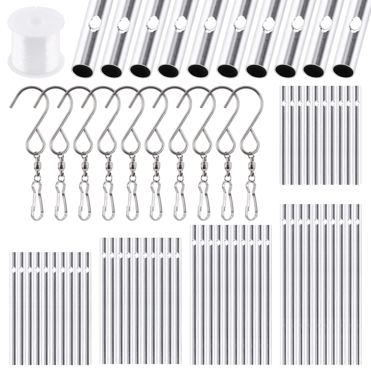 Glarks wind chime tubes 11.5cm, durable aluminum for long-lasting garden decor.